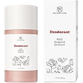 NULANCITIDE 1.7oz/50g Natural Deodorant for Women Men, Aluminum Free Deodorant Stick, Rose & Bergamot and Geranium Scent, Sensitive Skin, Soda-Free, Plant-Base
