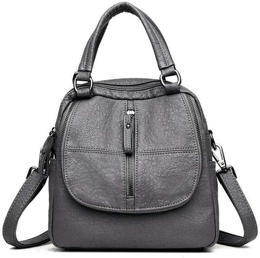 Frazazy 3 Ways Convertible Bag,PU Leather Multipurpose Backpack Shoulder Bag Zipper for Mobile Phone Keys Travel