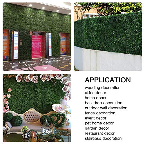 ULAND Artificial Boxwood Hedges Panels, Faux Grass Wall, Shrubs Bushes