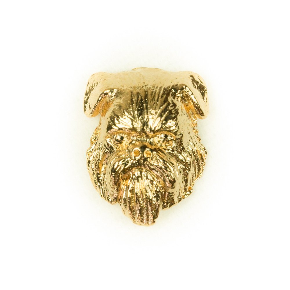 BRUSSELS GRIFFON (Rough) Made in U.K Artistic Style Dog Clutch Lapel Pin Collection 22ct Gold Plated