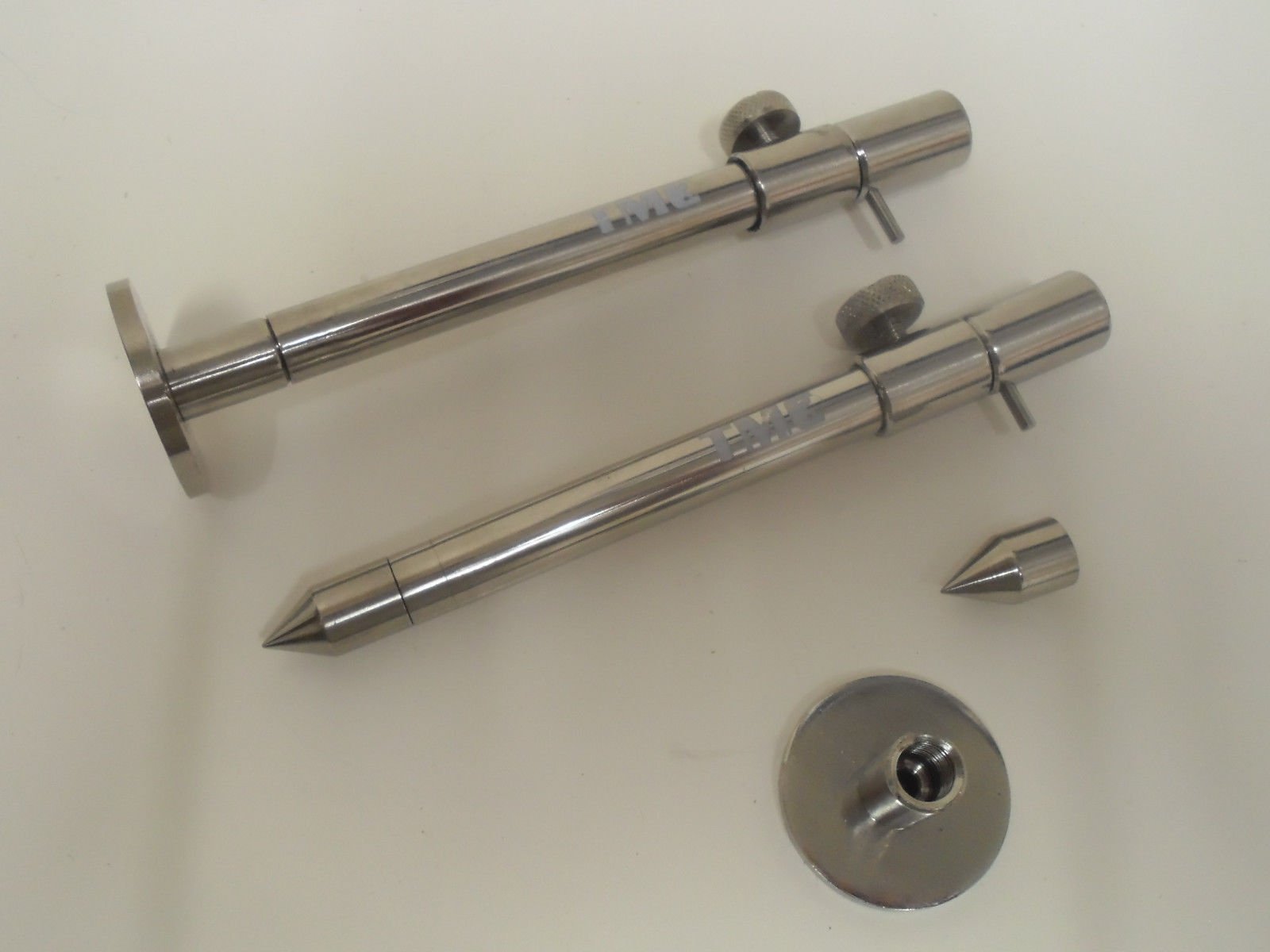 TMC 2 x Interchangeable duel stainless steel banksticks stage stand carp 15-23cm. The point unscrews and can be used as a stage stand. Points and stands supplied.