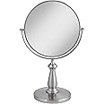 Zadro 9" W x 13" H Round Non-Lighted Makeup Mirror 8X 1X Magnifying Makeup Mirrors Rotating Head Makeup Mirror for Desk