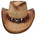 Enimay Western Outback Cowboy Hat Men's Women's Style Straw Felt Canvas Jewel Brown One Size