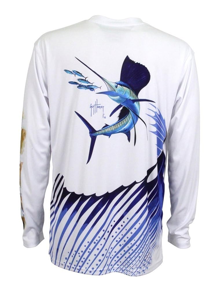 Buy Guy Harvey Men's Sailfish Logo Pro UVX Performance TShirt, White