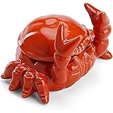 Crab Ashtray with Lid, Ceramic Windproof Cigarette Ashtray for Indoor or Outdoor Use Desktop Decoration Crab Pincers Holder for Hold Cigarette, Pen