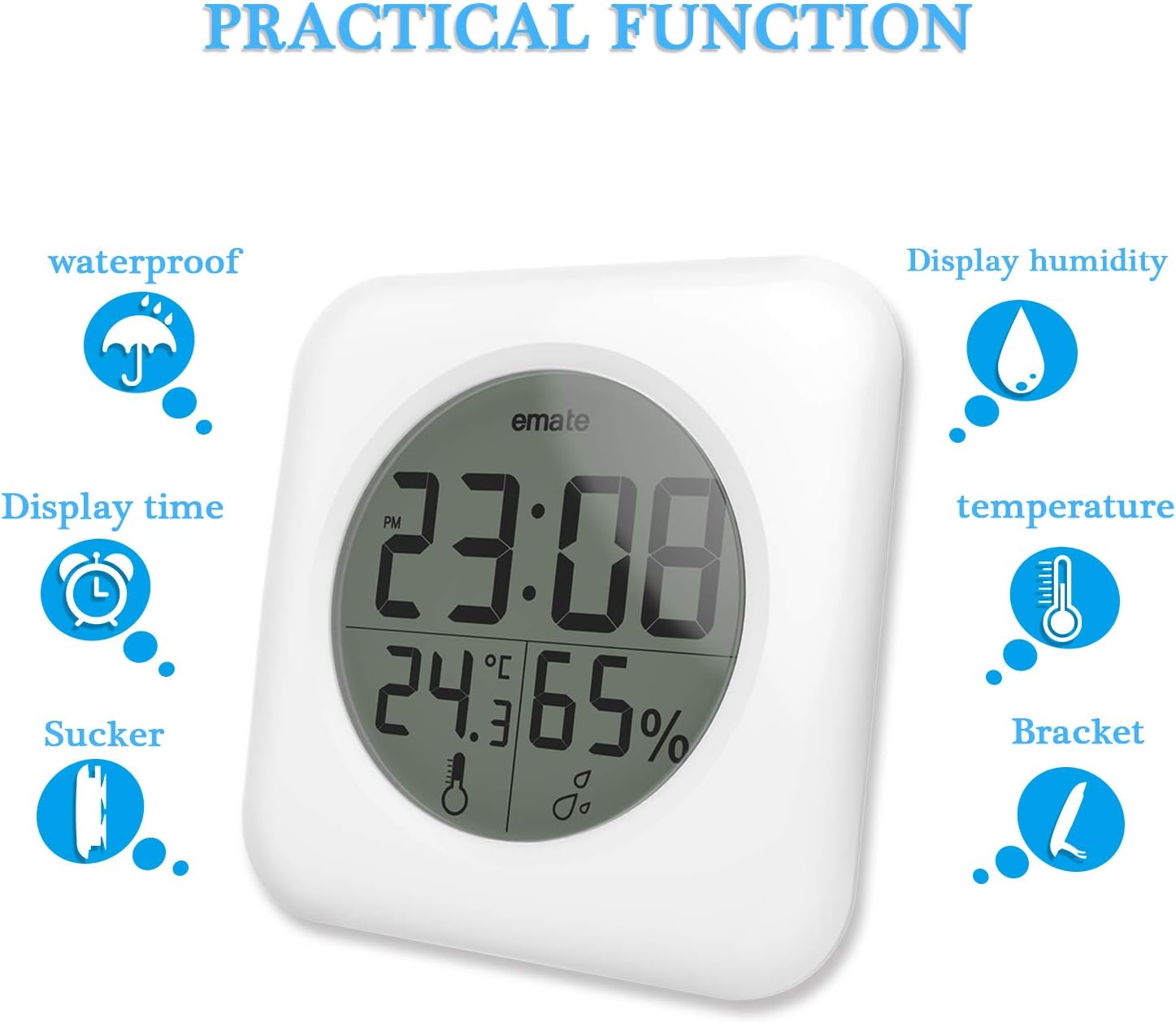 Vorrinc Badezimmeruhr Digital Wecker Uhr Badezimmer Dusche