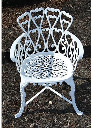 JJ International F3002-G Bistro Heart Aluminum Chair, Green