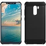 AVIDET Xiaomi Pocophone F1 / Xiaomi Poco F1 Case, Lightweight Slim Soft Carbon Fiber TPU Cover with Brushed Design for Xiaomi Pocophone F1 / Xiaomi Poco F1（Black）