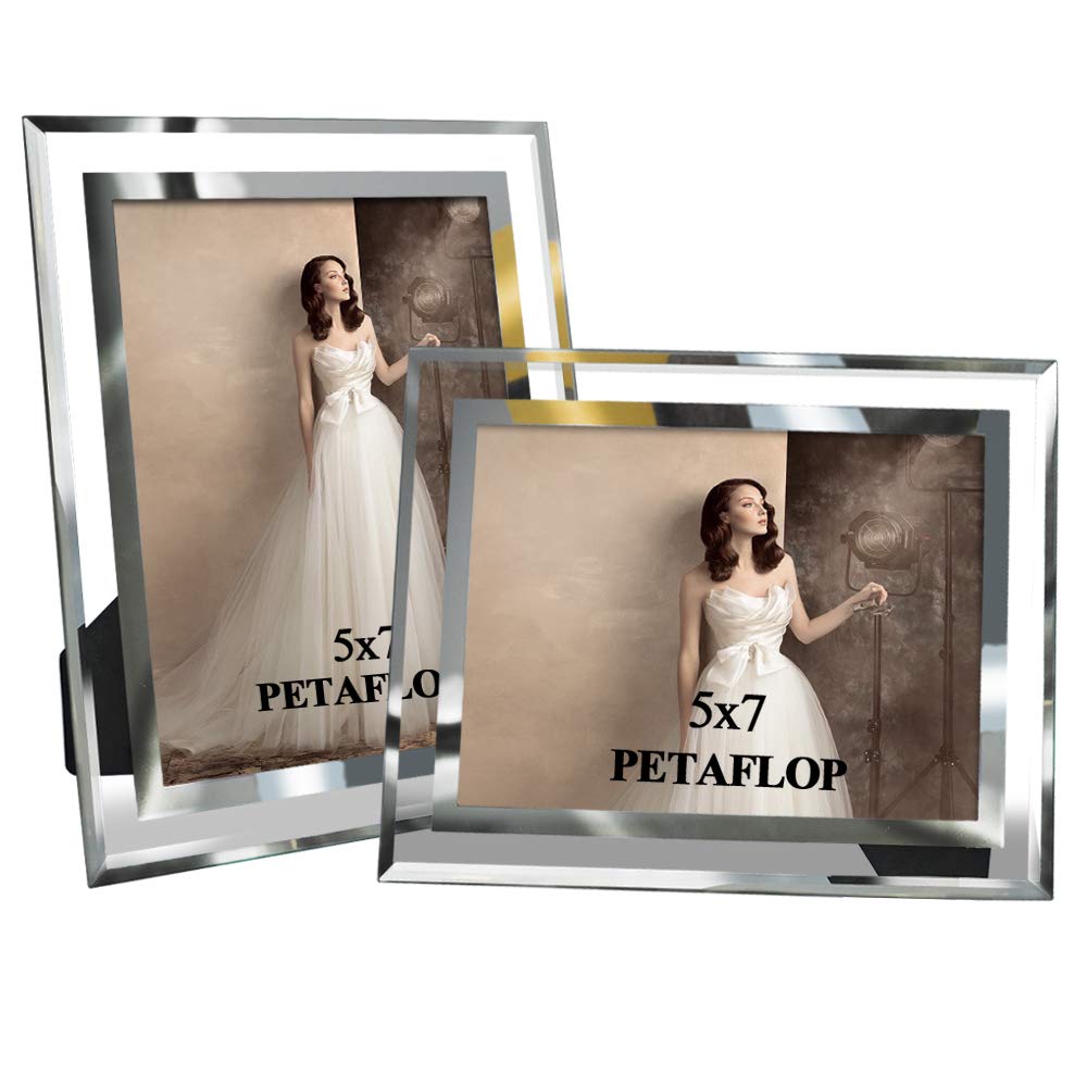 PETAFLOP Photo Frames 7x5 Glass for Family Office Table Decorations Set of 2