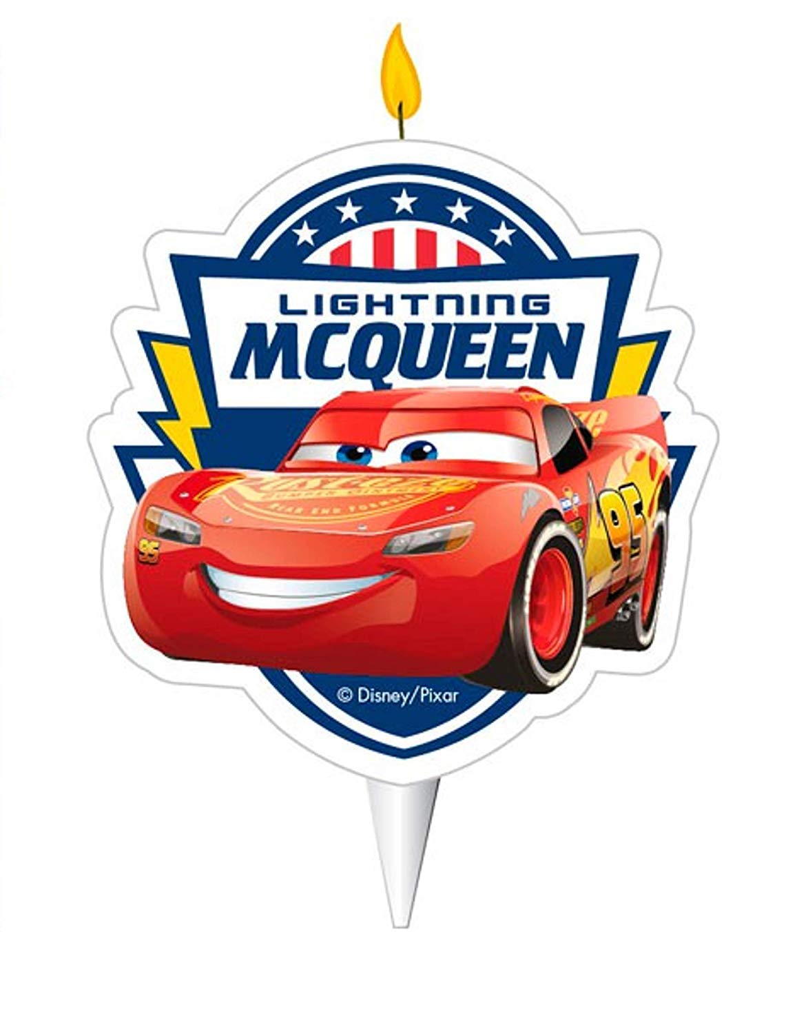 Dekora - Original Birthday Candles | Lightning McQueen 2D Birthday Candle for Children's Cakes - 7.5cm