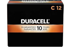 Duracell MN1400 Standard Battery, C, Alkaline, PK12 Lighting, Black, 10