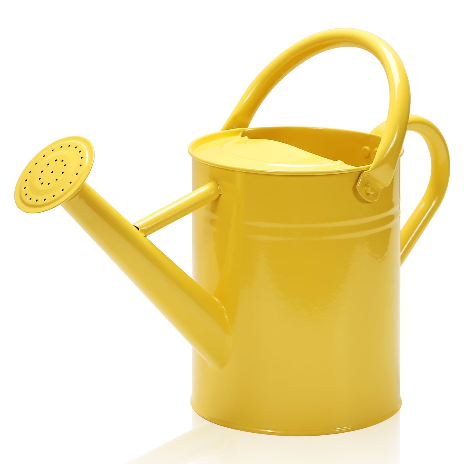 Photo 1 of Ausluru Metal Watering Can with Removable Spout, Galvanized, Perfect for Indoor and Outdoor Use (1 Gallon, Yellow)