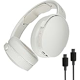 Skullcandy Hesh Evo Wireless Over-Ear Bluetooth Headphones with Extra USB-C Charging Cable, Noise Isolating, 36 Hours Battery, Foldable Lightweight Design, Microphone for iPhone Android - Bone