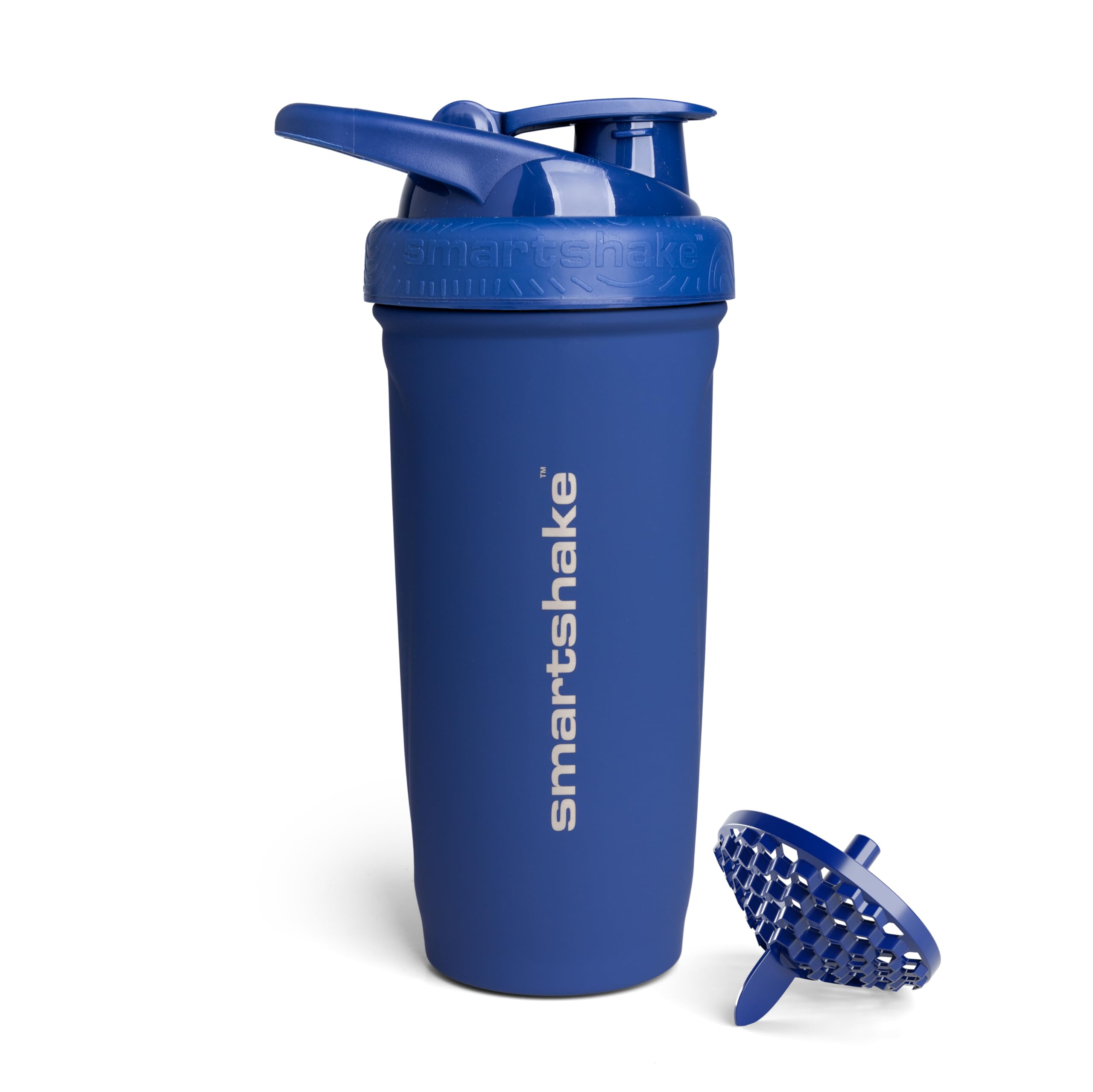 Photo 1 of Smartshake Reforce Stainless Steel Protein Shaker Bottle 900 ml | 30 oz - Leakproof Screw-on Lid - BPA Free – Non Insulated Bottle- Unisex (Navy Blue)