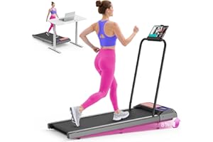 HCOIW Walking Treadmill Pad with Incline - Portable Under Desk Treadmill, Walking Mat Pad with Handle Bar, 2.5HP Low Noise, 2 in 1 Treadmills for Home Office, Remote Control with LED Screen