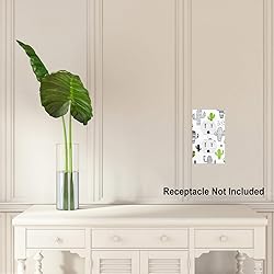 Pznen Green Cactus Duplex Wall Plates Succulent