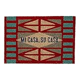 FLOOR | 9 Coir Door Mat, Red and Blue with "Mi Casa, Su Casa" Sentiment (30 x 20 inch)