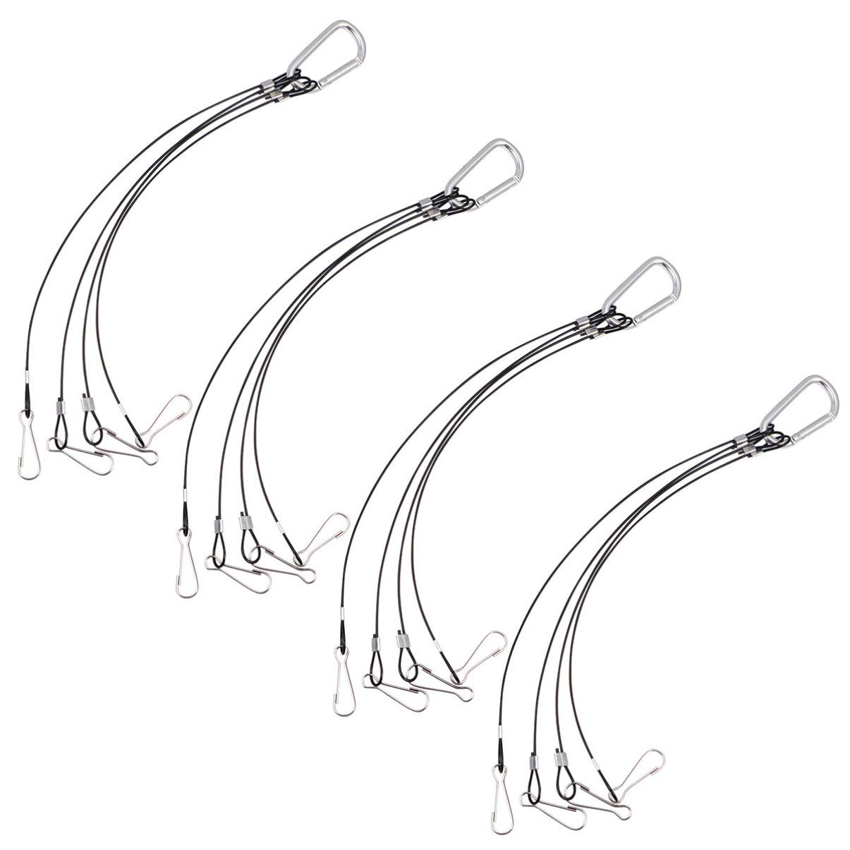 YARNOW 4Pcs Plant Grow Light Rope Hanger Stainless Steel LED Grow Light Aquarium Tank Lamp Hanging Basket for Indoor Outdoor 400mm