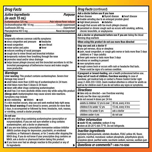 Basic Care Severe Daytime Cold & Flu, Maximum Strength Liquid Cold Medicine; Relieves Aches, Pain, Fever, Cough, Nasal Congestion, Sore Throat, Chest Congestion, 12 Fluid Ounces - Thumbnail 4