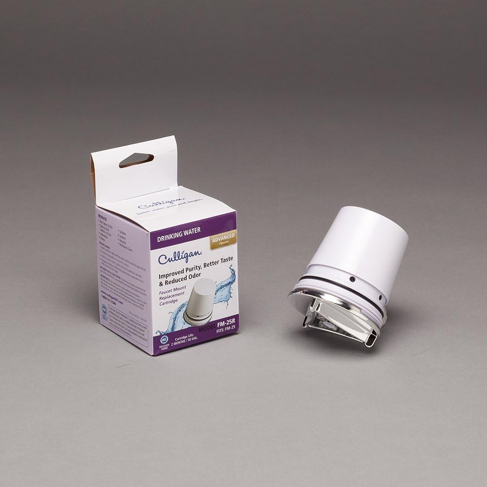 Culligan FM-25R Faucet-Mount Replacement Water Filter Cartridge, 200 Gallon, Chrome - Faucet Mount Water Filters - 