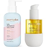 Evereden Baby Cradle Cap Care Bundle: Clean & Vegan Shampoo, Body Wash, Protecting Oil for Newborns - Great for the Whole Family