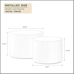 KEVINSPACE Nesting Coffee Table Set of 2, Modern