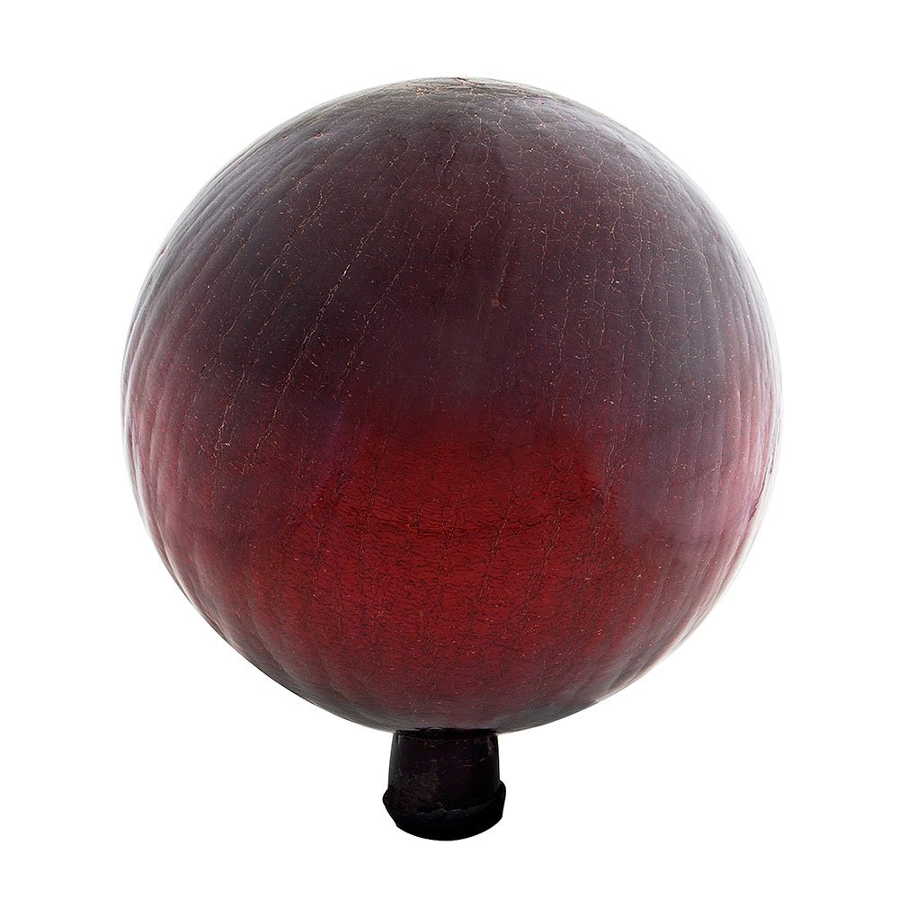 Achla Designs 12-Inch Crackle Gazing Globe Ball, Red