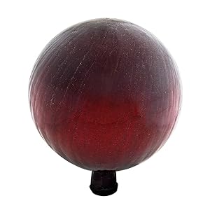 Achla Designs 12-Inch Crackle Gazing Globe Ball, Red