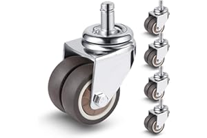 W B D WEIBIDA Office Chair Wheels, Heavy Duty Rubber Chair Casters Replacement, 2 Inch Gaming, Computer, Desk Chair Wheels for Hardwood Floors and Carpet Set of 5