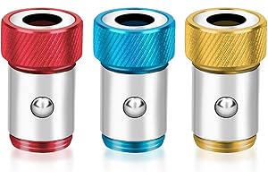Bestgle 3pcs Removable Screwdriver Bits Magnetic Ring Screw Catcher Holder Metal Strong Magnetizer for 1/4 Inch Hex Shank Dou