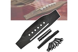 SAYCKER 6 String Acoustic Guitar Bridge Set Guitar Bridge Guitar Pin Nut Guitar Up Bottom Saddle Set