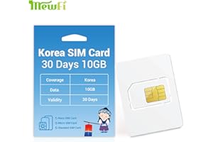 MEWFI Korea SIM Card 30Days 10 GB, Activation Required, Prepaid Data Only Korean SIM Card, 3 in 1 SIM Card, Nano, Micro, Standard