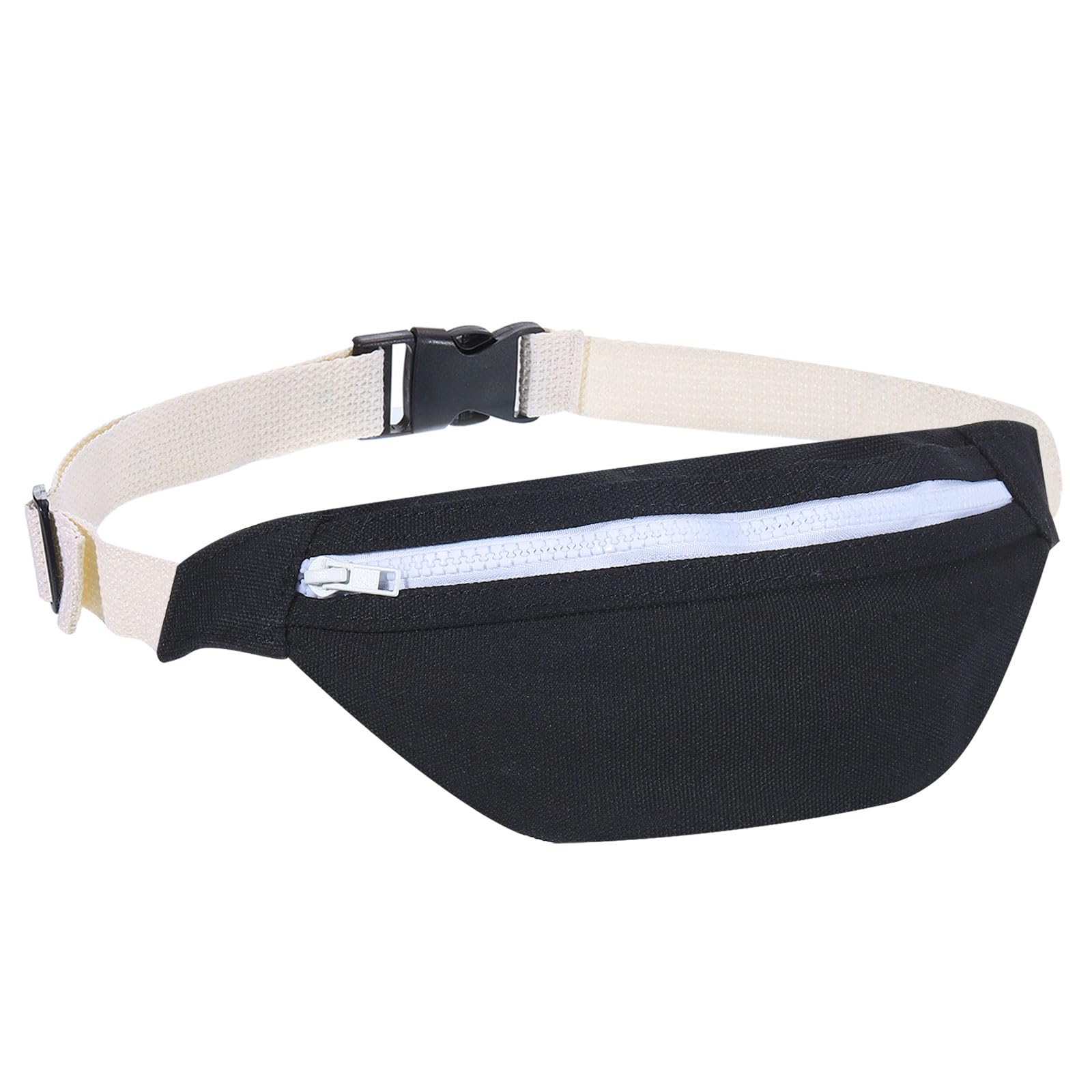 PATIKIL Fanny Pack, Belt Bag Crossbody Waist Bag with Adjustable Strap for Women Men Travel Running Hiking Cycling, Black