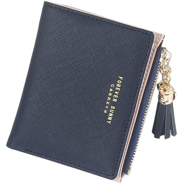 Women's Mini Wallet With RFID Blocking - Small Leather Card Holder & Coin Purse In Blue - View #7