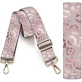 AIOGPD Purse Strap Replacement Crossbody, 3.8cm Wide Shoulder Strap Adjustable Replacement Belt Gold Buckle, Handbag Crossbody Bag Strap Glitter Pink Leopard