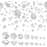 PH PandaHall 1400pcs Clear Cubic Zirconia Stone, 8 Sizes Grade A Faceted CZ Diamante Rhinestone Gems with Pointed Back Cabochons for Ring Earring Bracelet Nail Art Jewelry, 0.8/1/1.5/2/2.5/3/4/5mm