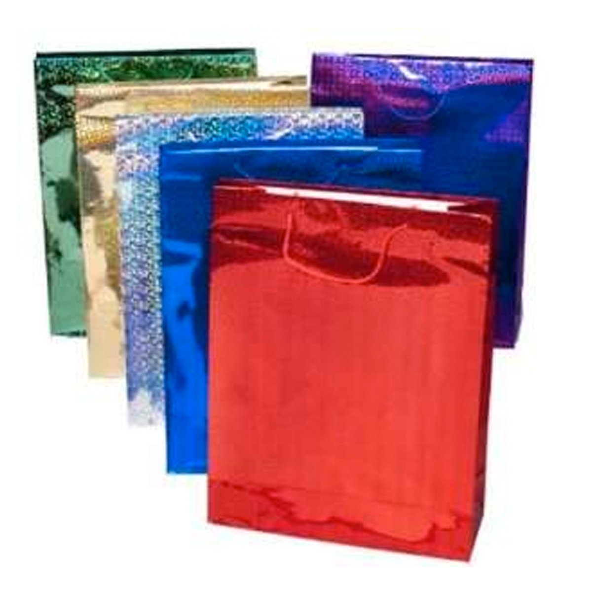 Gift Bag Large Holographic Pack of 4 Assorted Colours Amazon.co.uk