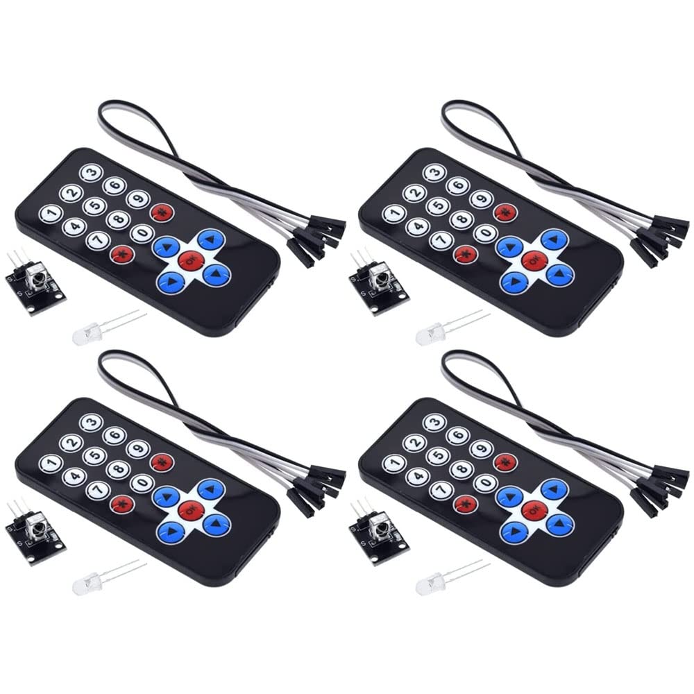 Fasizi 4pcs Infrared IR Wireless Remote Control Sensor Module Kits for Arduino