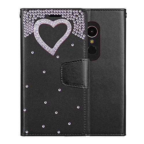 LG Stylus 4, Stylo 4 [El Lumiere Treasure Wallet Case] Multi-Card Slot Wallet Case [Drop Protection] Premium Leather [Kickstand Feature] (T-Heart Black) - Thumbnail 2