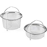 Instant Pot Official Mesh Steamer Basket Set, Stainless Steel, Dual-Purpose Steamer & Strainer, Easy-Lift Handle, Dishwasher 