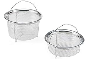 Instant Pot Official Mesh Steamer Basket Set, Stainless Steel, Dual-Purpose Steamer & Strainer, Easy-Lift Handle, Dishwasher Safe, Rust-Resistant, Essential Accessory for Healthy Cooking