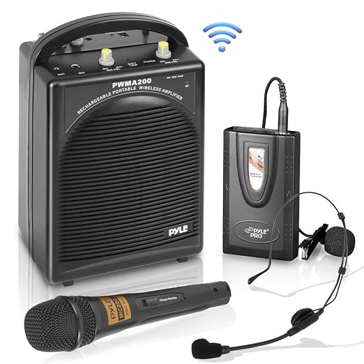 PylePro PWMA200 Compact & Wireless Microphone PA Speaker System