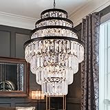 Wellmet Crystal Chandelier, 7-Tier Large Vintage