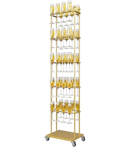 PH PandaHall Support à 2 étages en acrylique pour flûtes à champagne, verres à vin, verres à pied, champagne - Tour de boisson transparente pour fête de mariage - Peut contenir 10