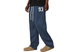 ZAFUL Men's Baggy Casual Pants Letter Graphic Sweapants Drawstring Lounge Straight Leg Track Pants with Pockets