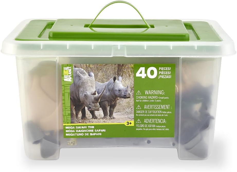 tub of animal toys