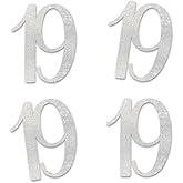 Silver Glitter 19 Cut-Out Numbers, 19th Birthday Party Anniversary Decorations DIY Essentials
