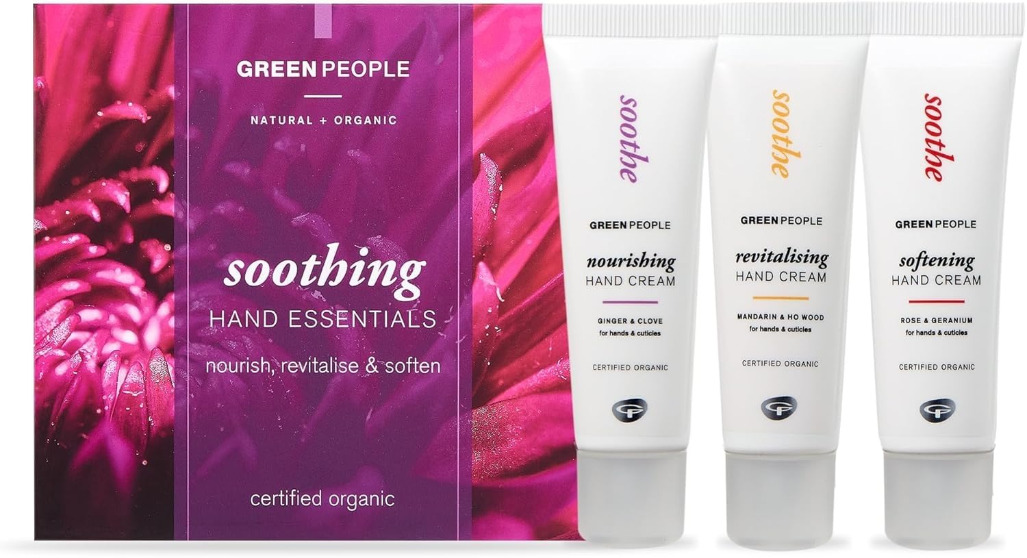 Green People Soothing Hand Essentials Set - Natural & Organic Hand Creams - Shea Butter for Dry Hands - Vegan, Organic & Cruelty Free