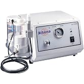 Athena Beauty Professional Microdermabrasion Machine German Compressor | Polycarbonate Crystal Containers, Air-Mix Anti-Clog Nozzle, 4 Lb Crystals, 10 Tips, For Spas Salons Esthetics Schools