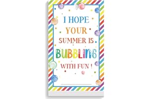 APAMR Cute Summer Teacher Appreciation Gift Tags Writing Thank You Tag,I Hope Your Summer is Bubbling with Fun Tag,End of School Year Tags Gift Tags,Thank You Gift Tags for Teacher